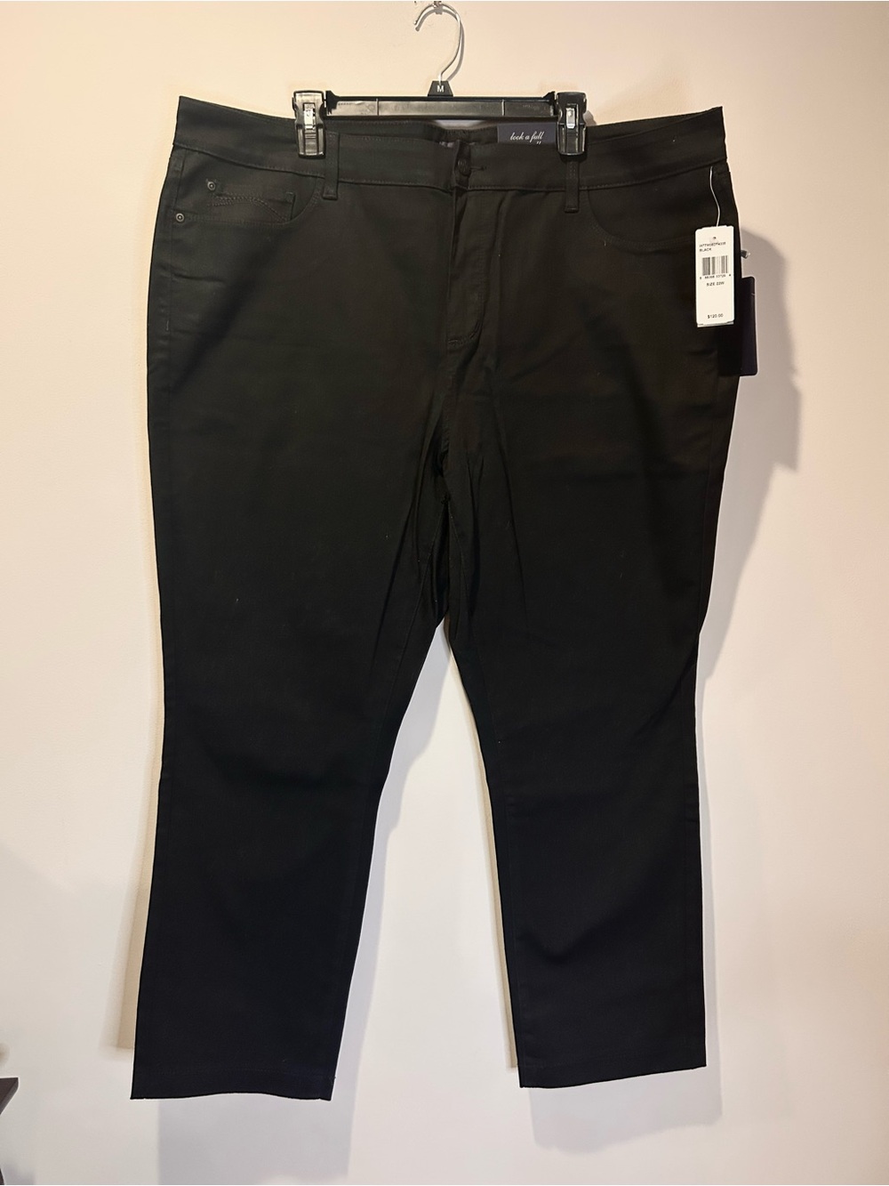 NYDJ Plus Size 22W Slimming Ankle Black‎ Stretch Denim Jeans NWT Classic Basic